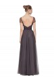 Cap Sleeves Pewter Sweetheart Tulle A-Line Bridesmaid Dress Newcastle
