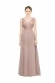 Sleeveless Blush V-Neck Tulle A-Line Bridesmaid Dress Newcastle