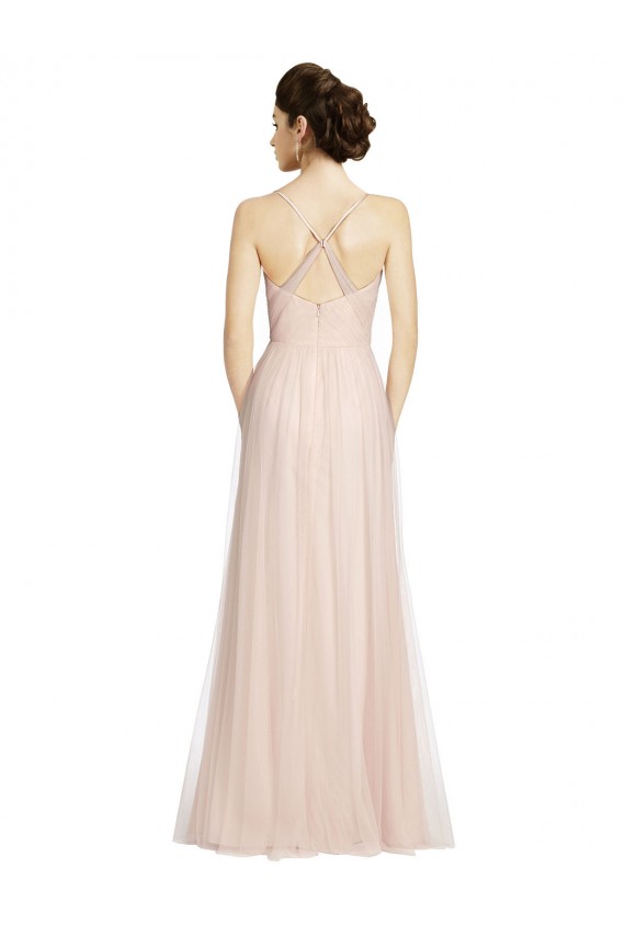 Sleeveless Pink Spaghetti Straps Tulle A-Line Bridesmaid Dress Newcastle