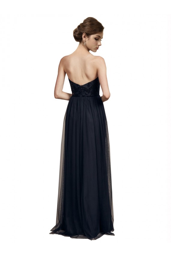 Sleeveless Black Sweetheart Tulle A-Line Bridesmaid Gown Newcastle