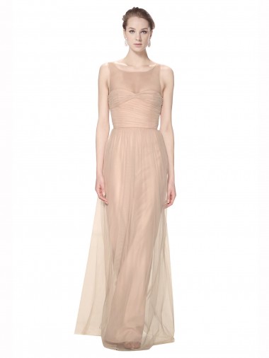 Sleeveless Illusion Neck Tulle Sheath Bridesmaid Dress Newcastle