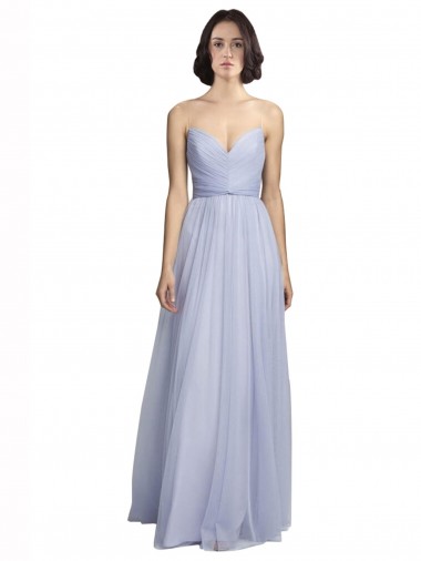 Sleeveless Lilac Spaghetti Straps Tulle A-Line Bridesmaid Dress Newcastle