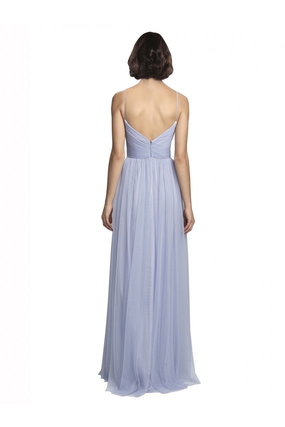Sleeveless Lilac Spaghetti Straps Tulle A-Line Bridesmaid Dress Newcastle