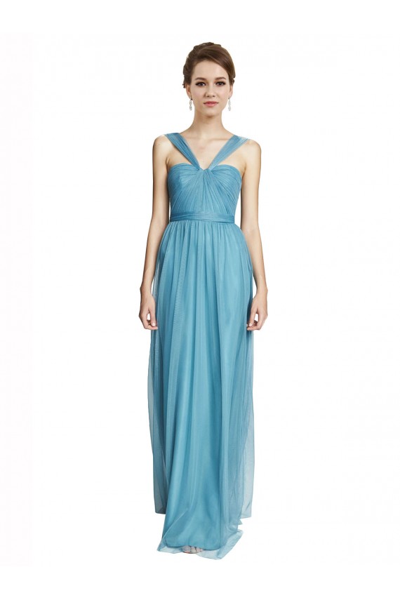 Sleeveless Sky Blue Spaghetti Straps Tulle A-Line Bridesmaid Dress Newcastle