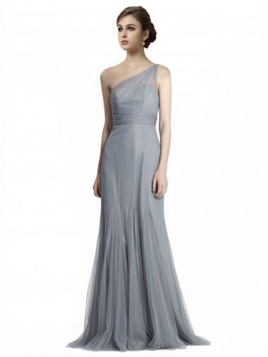 Sleeveless One Shoulder Tulle Mermaid Bridesmaid Dress Newcastle
