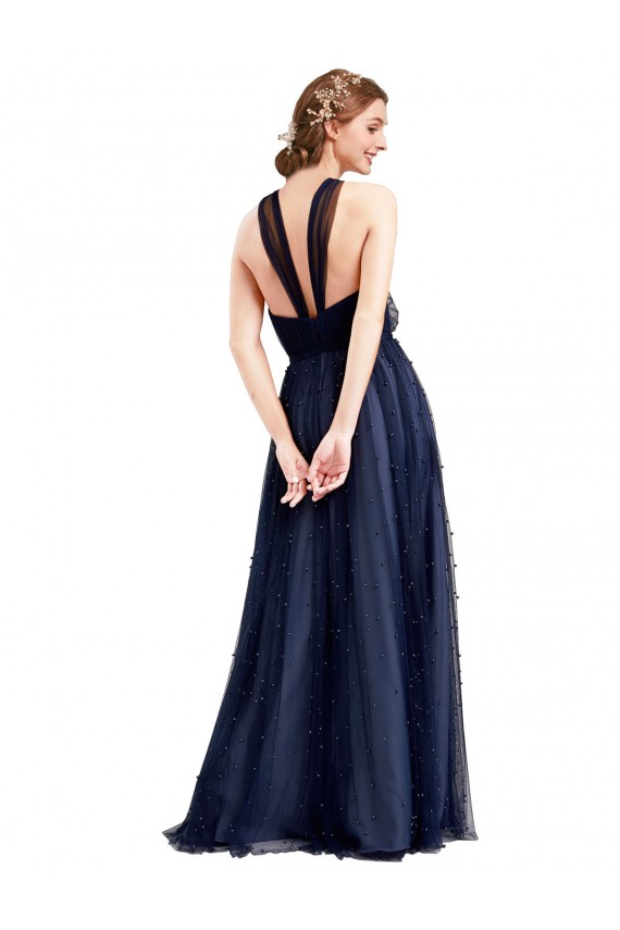 Sleeveless Halter Neck Tulle A-Line Bridesmaid Dress / Evening Dress Newcastle