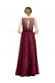 Sleeveless Boat Neck Keyhole Back Tulle A-Line Semi Formal Evening Dress / Bridesmaid Dress Newcastle