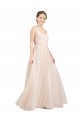 Sleeveless Scoop Neck Open Back Tulle A-Line Semi Formal Evening Dress / Bridesmaid Dress Newcastle
