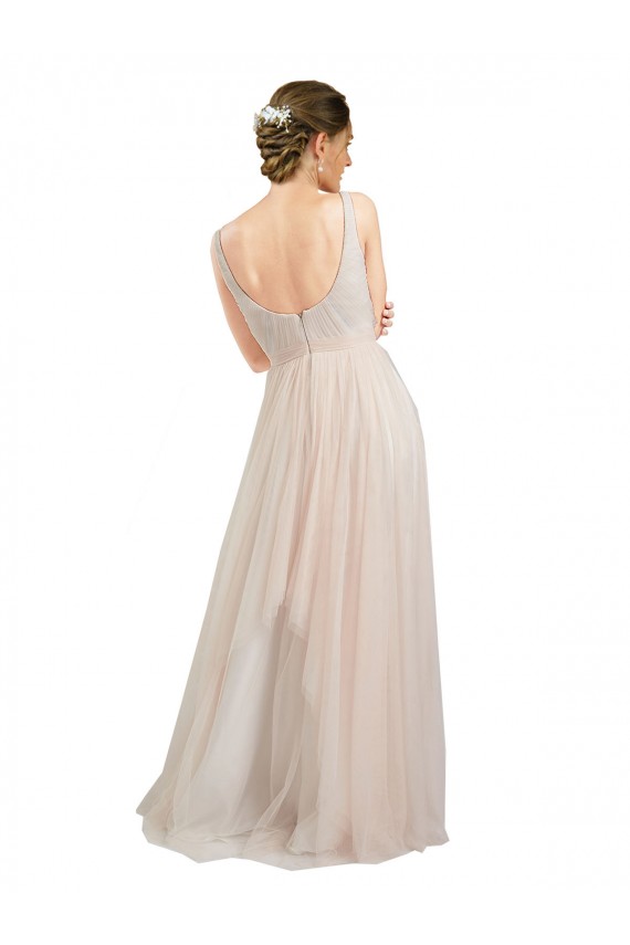 Sleeveless Scoop Neck Open Back Tulle A-Line Semi Formal Evening Dress / Bridesmaid Dress Newcastle