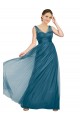 Sleeveless Teal Green V-Neck V-Back Tulle A-Line Bridesmaid Dress Newcastle