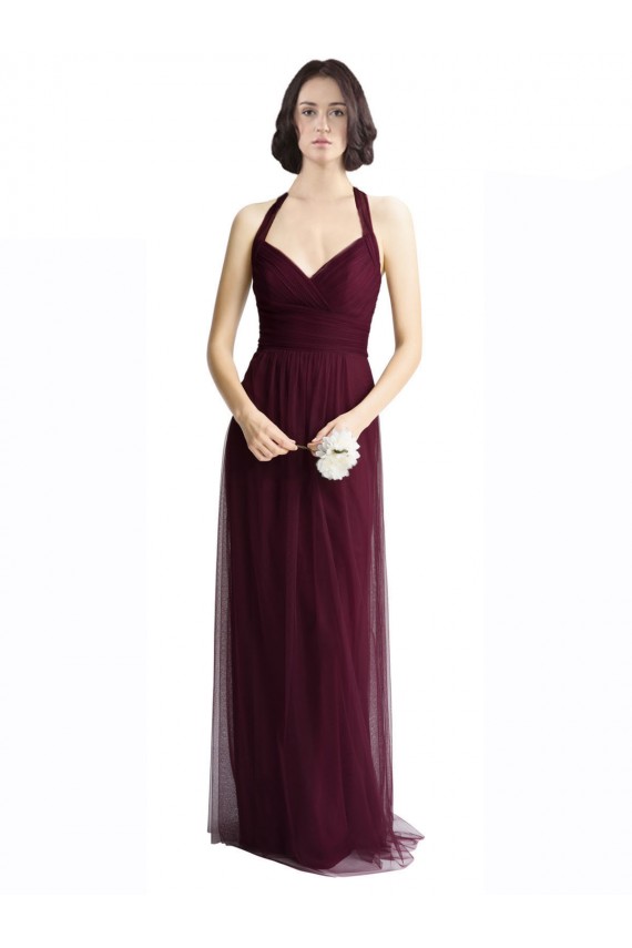 Sleeveless Halter Neck Open Back Tulle A-Line Bridesmaid Dress / Evening Dress Newcastle