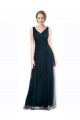 Sleeveless Blue V-Neck Tulle A-Line Bridesmaid Dress Newcastle