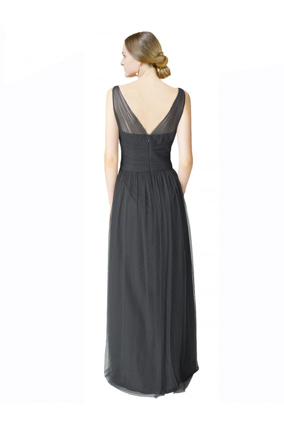 Sleeveless V-Neck V-Back Tulle A-Line Formal Dress / Bridesmaid Dress Newcastle