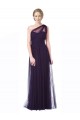Sleeveless Plum One Shoulder Tulle A-Line Bridesmaid Dress Newcastle
