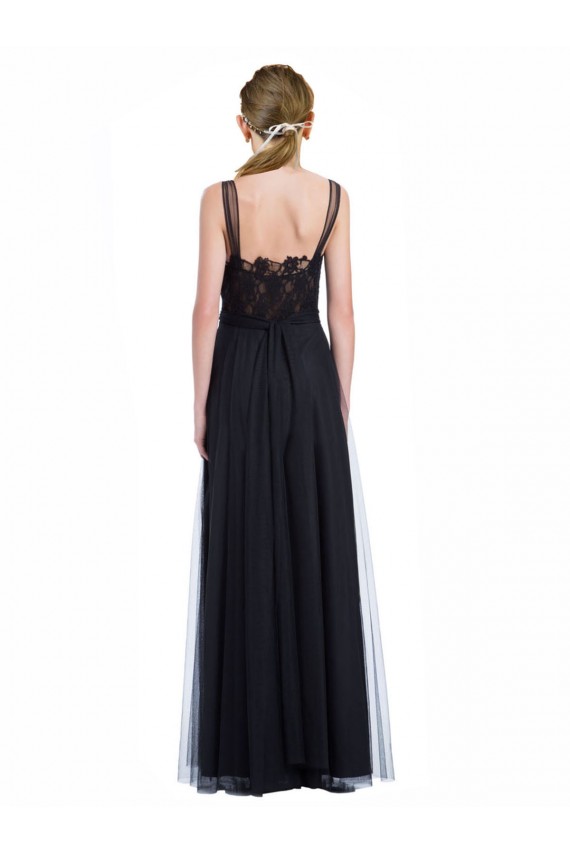 Sleeveless Bateau Neck Low Back Tulle & Lace A-Line Bridesmaid Dress Newcastle