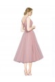 Sleeveless Pink V-Neck V-Back Tulle A-Line Cocktail Dresses Newcastle