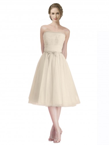 Sleeveless Strapless Tulle A-Line Bridesmaid Dress Newcastle