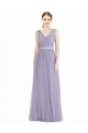 Sleeveless Lilac V-Neck V-Back Tulle A-Line Bridesmaid Dress Newcastle