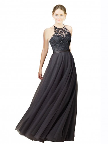 Sleeveless Sweetheart Criss Cross Back Tulle & Lace A-Line Bridesmaid Dress Newcastle