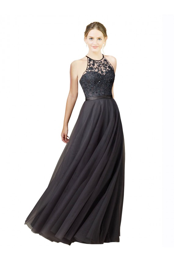 Sleeveless Sweetheart Criss Cross Back Tulle & Lace A-Line Bridesmaid Dress Newcastle