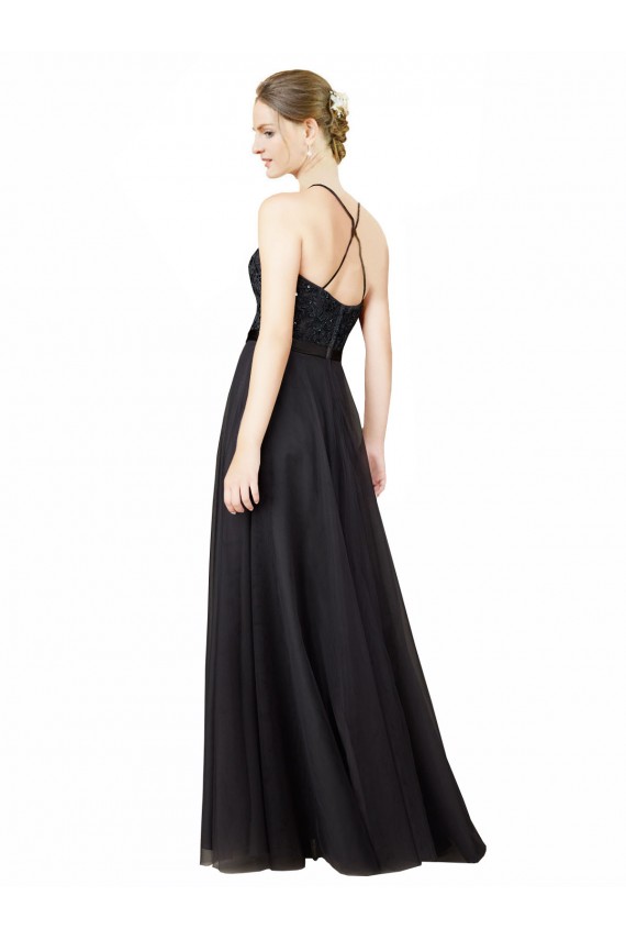 Sleeveless Sweetheart Criss Cross Back Tulle & Lace A-Line Bridesmaid Dress Newcastle