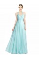 Sleeveless Mint Green Spaghetti Straps Open Back Tulle A-Line Bridesmaid Dress Newcastle