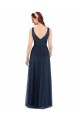 Sleeveless V-Neck Low Back Tulle Sheath Bridesmaid Dress Newcastle