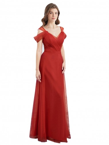Cold Shoulder Sweetheart Low Back Tulle A-Line Formal Dress / Bridesmaid Dress Newcastle