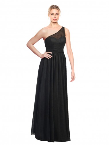 Sleeveless One Shoulder Tulle A-Line Bridesmaid Dress / Evening Dress Newcastle