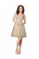 Sleeveless Champagne V-Neck V-Back Tulle & Lace A-Line Bridesmaid Dress Newcastle