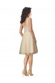 Sleeveless Champagne V-Neck V-Back Tulle & Lace A-Line Bridesmaid Dress Newcastle