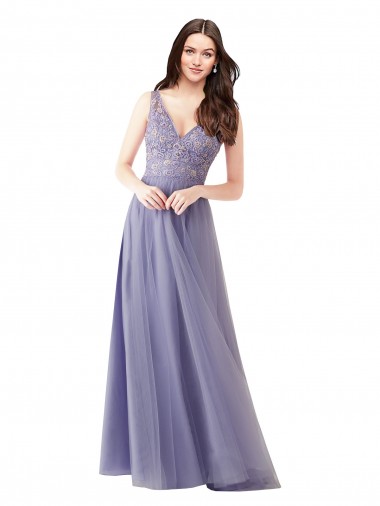 Sleeveless Sweetheart V-Back Tulle & Lace A-Line Formal Dress / Bridesmaid Dress Newcastle