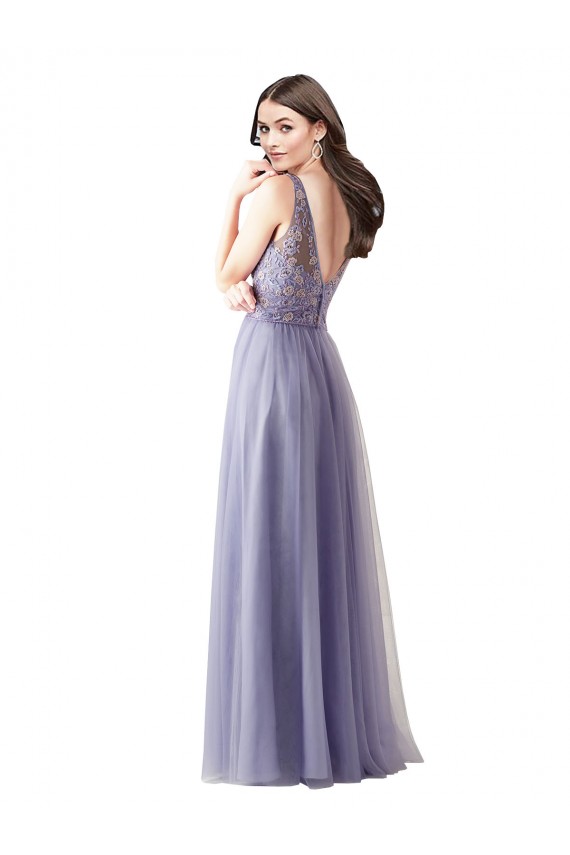 Sleeveless Sweetheart V-Back Tulle & Lace A-Line Formal Dress / Bridesmaid Dress Newcastle