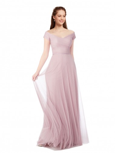 Sleeveless Off the Shoulder Tulle A-Line Bridesmaid Dress / Evening Dress Newcastle