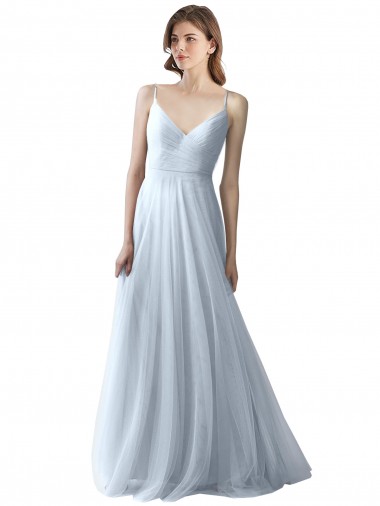 Sleeveless Spaghetti Straps Soft Tulle A-Line Bridesmaid Dress Newcastle