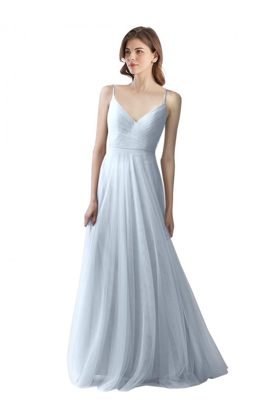 Sleeveless Spaghetti Straps Soft Tulle A-Line Bridesmaid Dress Newcastle