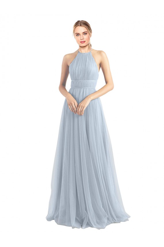 Sleeveless Halter Neck Criss Cross Back Tulle A-Line Bridesmaid Dress Newcastle