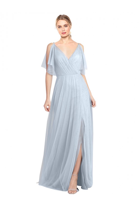 Flutter Sleeves Spaghetti Straps V-Back Tulle A-Line Bridesmaid Dress / Evening Dress Newcastle