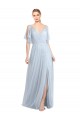 Flutter Sleeves Spaghetti Straps V-Back Tulle A-Line Bridesmaid Dress / Evening Dress Newcastle