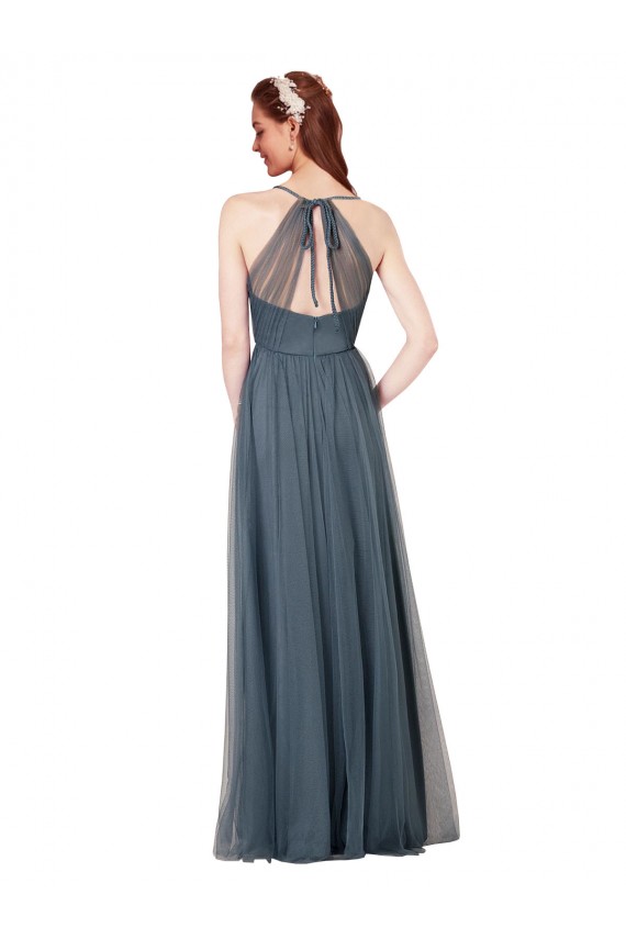 Sleeveless Spaghetti Straps Keyhole Back Tulle A-Line Bridesmaid Dress Newcastle