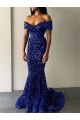 Sleeveless Off the Shoulder Velvet Sequin Mermaid Prom Dresses Newcastle
