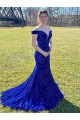 Sleeveless Off the Shoulder Velvet Sequin Sheath Prom Dress Newcastle