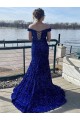 Sleeveless Off the Shoulder Velvet Sequin Sheath Prom Dress Newcastle