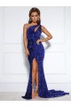 Sleeveless One Shoulder Velvet Sequin Mermaid Prom Dress / Evening Dress Newcastle