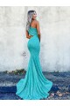 Sleeveless One Shoulder Velvet Sequin Mermaid Prom Dresses Newcastle
