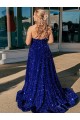 Sleeveless One Shoulder Velvet Sequin A-Line Prom Dress / Evening Gown Newcastle