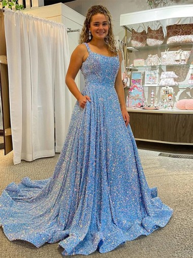 Sleeveless Scoop Neck Velvet Sequin A-Line Prom Dress / Evening Dress Newcastle