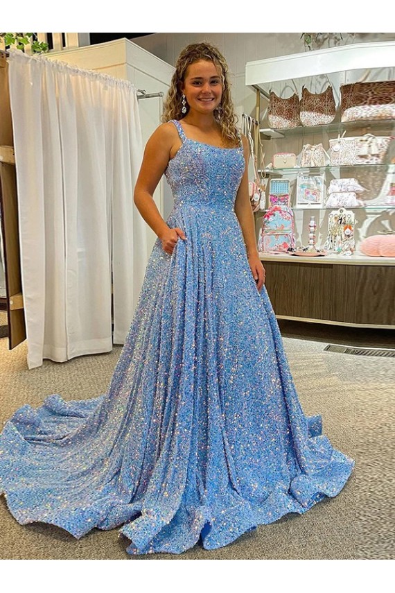 Sleeveless Scoop Neck Velvet Sequin A-Line Prom Dress / Evening Dress Newcastle