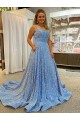 Sleeveless Scoop Neck Velvet Sequin A-Line Prom Dress / Evening Dress Newcastle