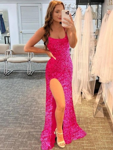 Sleeveless Spaghetti Straps Velvet Sequin Sheath Prom Dress / Evening Gown Newcastle